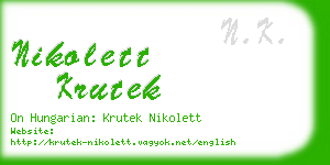 nikolett krutek business card